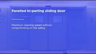 Panelled bi-parting sliding door