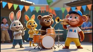 Little Marching Band Song | Kids Music | Big-eared Monkey Adventures