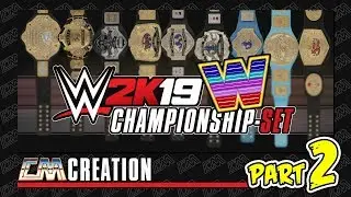 WWE 2K19 WWE OLD SCHOOL CHAMPIONSHIP-SET 2 + Arenas | CREATION | CatchoMania