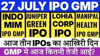 INDO MIM IPO GMP | LOHIA CORP IPO GMP | MANIPAL HOSPITAL IPO GMP | XTRANET TECH IPO GMP 💥