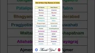 Old and new city names in India #youtubeshorts #viralshort #education