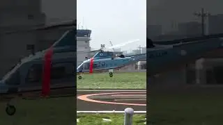 Police helicopter taking off. Agusta A109 (JA34MP)