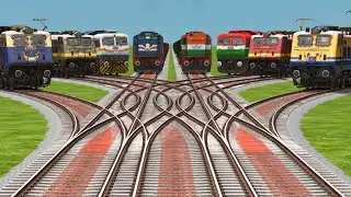 8 Bumpy Forked Railroad Crossing Tracks || 3d Gameplay Train From Toddlers Rail Sim World