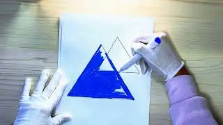 Coloring TRIANGLE with Relaxing Music For Stress Relief ASMR RAIN 4K HDR HLG #triangle #asmrrain