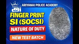 #FINGER PRINT SI-2026 |SOCSI-2026|FINGER PRINT SI NATURE OF DUTY, #WORKING HOURS, #UNIFORM DETAILS 