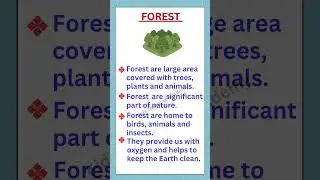 Forest | Few lines on forest | Forest paragraph #shortsfeed  #forest #trees #2026