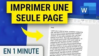 Imprimer seulement une page sur Word
