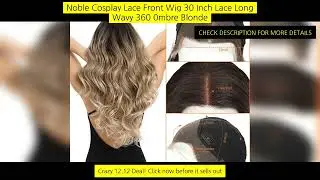 Noble Cosplay Lace Front Wig 30 Inch Lace Long Wavy 360 0Mbre Blonde Wig Red