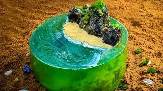 Island Cake Tutorial | Jello Cake | Ocean Cake | Jelly Cake | #Islandcake