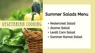 Vegetarian Recipes for Summer Salads: Online Cooking Show Full Episodes from Ananda