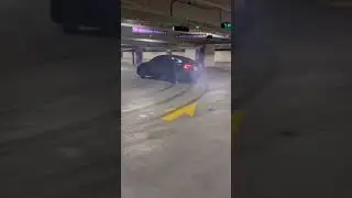 Tesla Drifting in parking garage #chicago #beautifulcars #youtube #cars #tesla #teslamodely #drift