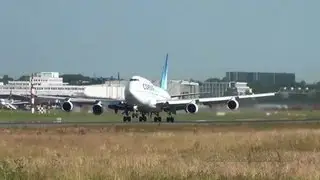 Corsair International Boeing 747-422 F-HSEA takeoff at at Hamburg Airport
