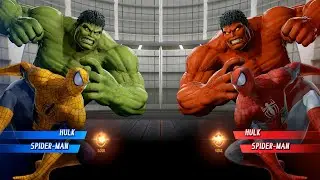 Yellow Venom & Yellow Spiderman VS Red Venom & Red Spiderman - Marvel vs Capcom Infinite