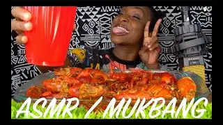 SAUCY CRAWFISH BOIL MUKBANG..!! RED CUP 🥴  (MUKBANG)
