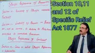 Sections 10,11,12 of Specific Relief Act 1877