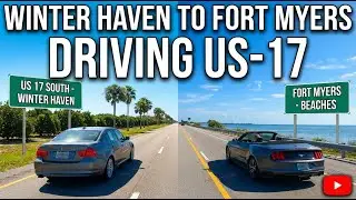 Driving on US 17 from Winter Haven to Fort Myers, Florida