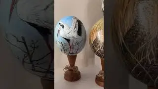 #shorts #handmade #eggart #птахи #розпис #страусинеяйце #artprocess #birdart #uaart #egg #decor #art