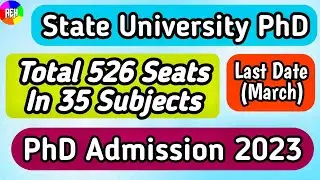State University PhD Admission 2023 | New PhD Notification 2023 | Sardar Patel University PhD 2023