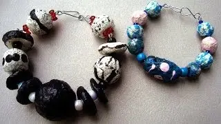 ROUND PAPER BEADS, HOW TO DIY, papier mache beads, paper beads from bathroom tissue