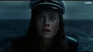a young sailor woman during a rainstorm
