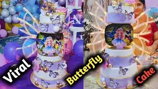 Beautiful electric butterfly theme cake design ideas|the most satisfying butterfly Cake decoration 