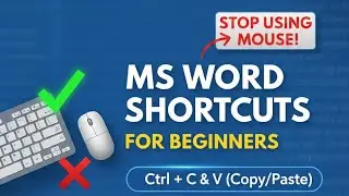 MS Word Keyboard Shortcuts for Beginners | Work Faster Without Mouse