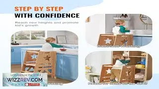VEVOR Tower Step Stool 3 Level Height Adjustable Toddler Step Stools for Kids