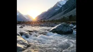 A Morning Mountain River Scene.
