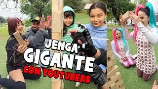 🔥 RETO JENGA GIGANTE vs YOUTUBERS 🤯 #juego #humor #youtubers #challenge #reto #parati #colab #adaneo