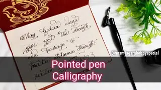 Pointed pen Calligraphy || handwritten script in pointed pen calligraphy || handwritten cards