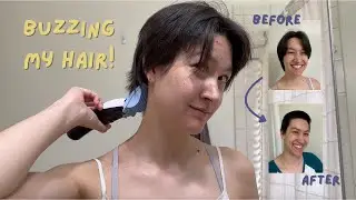 buzzing my hair! (1 inch long buzz cut tutorial + reflections)