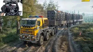Ultimate Heavy Cargo Load Transportation With Azov 64131 | SnowRunner | Logitech G29 Gameplay | #972