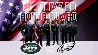 MOPD Honor Guard Jets vs Eagles game 2023 (Mt. Olive Twp. PD)