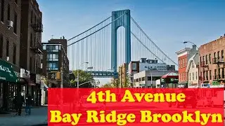 Walking in BAY RIDGE BROOKLYN - 4th AVENUE - Shore Road to 67th St - Walking Video City Ambience