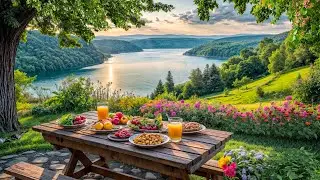 🍈🍉Cool Picnic by the Lake | Birdsongs, Fresh Fruit, Golden Sunset & Quiet Valley Spring Sounds🐦🌸