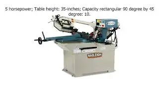 Special Discount on Baileigh BS 250M Hydraulic Horizontal Mitering Band Saw, 110V, 1 5hp Motor