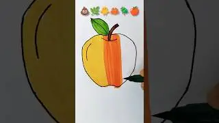 Apple 🍎 drawing #shortsfeed #shortsvideo #shorts #trending #viral #easy #apple#fruit #asmr #ytshorts