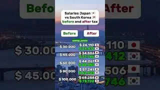 Gross vs net salary: Japan vs South Korea #japan #korea #tax #tokyo #salary #career #incometax