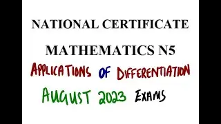 APPLICATIONS OF DIFFERENTIATION AUGUST 2023 QUESTION 3 @mathszoneafricanmotives