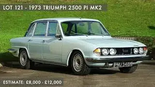 Gordon Birtwhistle's Triumph 2500 PI sells at our 27th of April Classics Auction