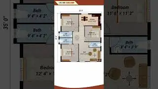 🏠 30'x35' 3BHK House Plan | Spacious & Modern Home Design