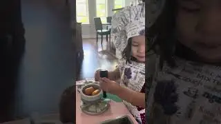 Chef Mia cooking breakfast #toddlerplaytime #toddler #imaginationplay