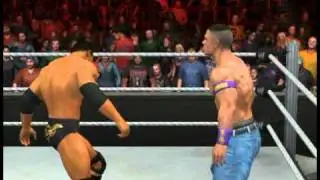 WWE SmackDown vs. RAW 2011 John Cena gives the Attitude Adjustment to The Rock