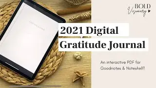 The Best Digital Gratitude Journal 2021 | Bold Visionary Self Care Journal | Goodnotes PDF Journal