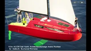 6.5m SCOW Sail Yacht  Architecture&Design Andrei Rochian  for  SailsLife  Bucharest Romania