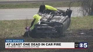 One dead following crash, car fire on Interstate 29
