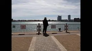 Detroit's River Walk; Cullen Plaza; Meijer's River Town Market Construction. March, 2021.