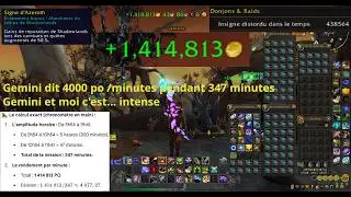 WOW - JE GAGNE 1414813 PO EN 347 MINUTES AVEC LES INSIGNES DES MARCHEURS DU TEMPS.