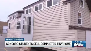 Students at Concord High School celebrate sale of first tiny home