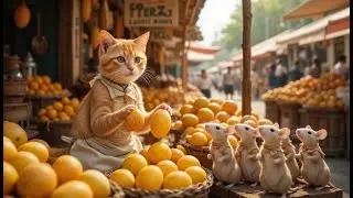 Mama Cat Gives Baby Cat a Bath, Sells Mangoes & Enjoys Pool Fun! | Mama Mama Cat #aicat #aicats
